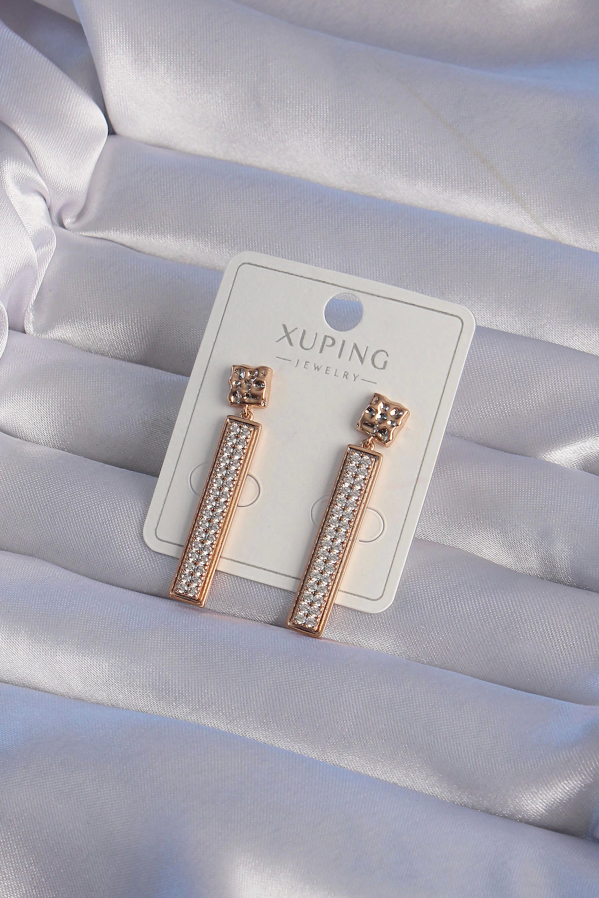 BFS XUPİNG Rose Renk Zirkon Taşlı Su Yolu Küpe