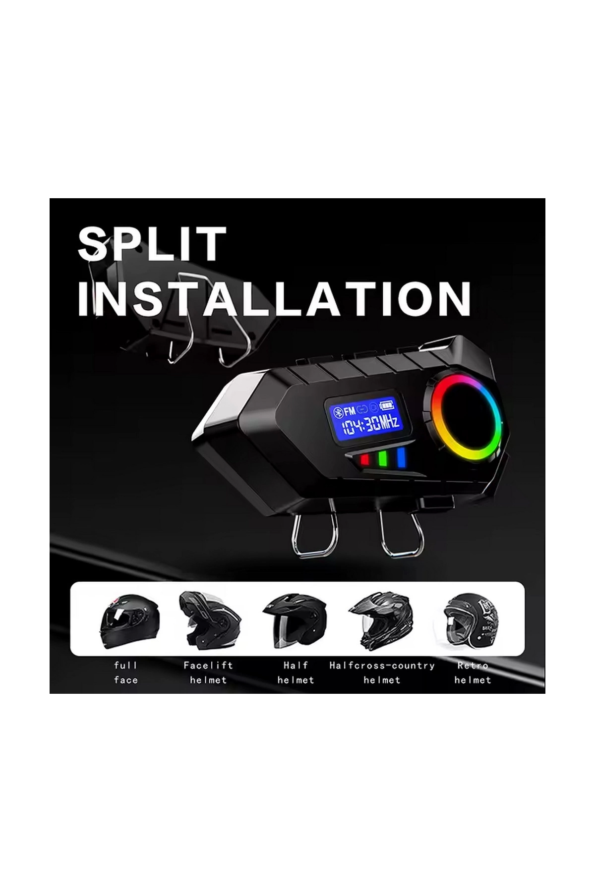 BFS Y30 Kask Kulaklık Bluetooth Motosiklet Kulaklık Rgb Radyolu Intercom