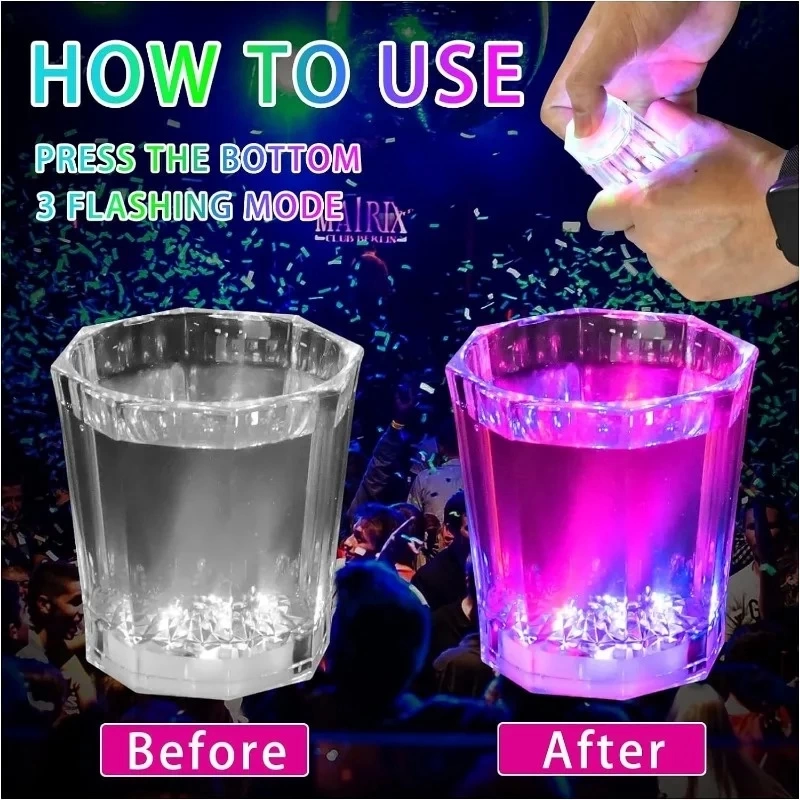 Led Işıklı Eğlence Bardakları - 3 Modlu Renk Değiştiren Bardak 12 Adet Led Işıklı Eğlence Bardakları - 3 Modlu Renk Değiştiren Bardak 12 Adet