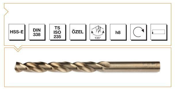 Makina Takım HSS-E Altın Seri İnox Delme Matkap Ucu 6 mm
