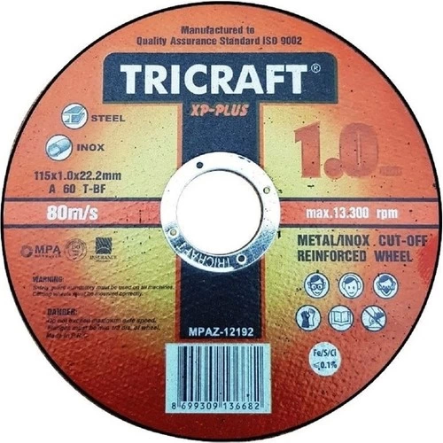 Meşem Trıcraft X Plus 115X1X22.23 mm Inox Kesici Taş 10 Adet MEŞEM-3301 Meşem Trıcraft X Plus 115X1X22.23 mm Inox Kesici Taş 10 Adet MEŞEM-3301