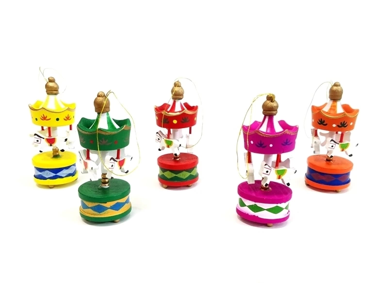 Mini Ahşap 6'lı Atli Karinca
