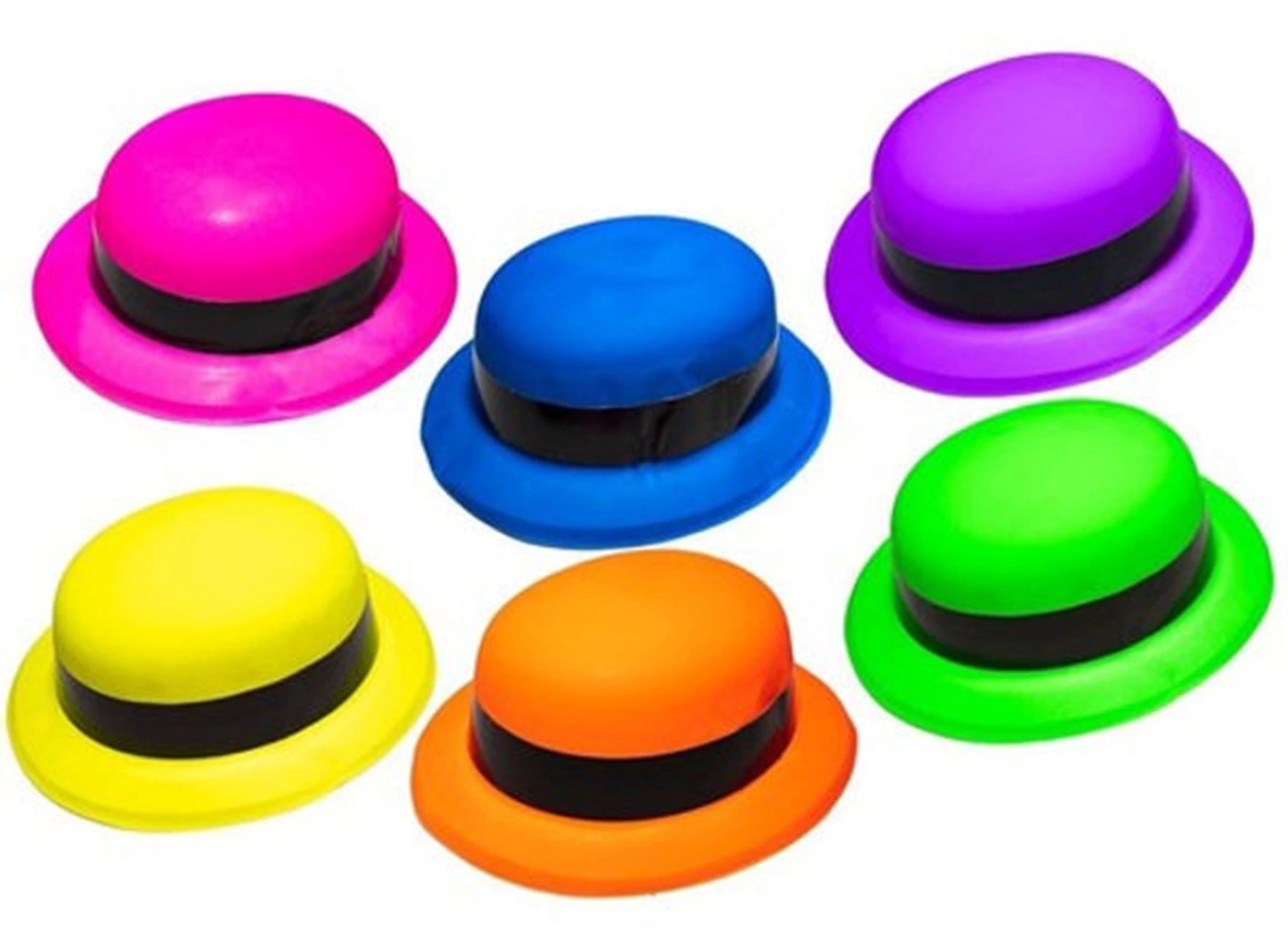 Neon Partisi Sarı Renk Melon Plastik Parti Şapkası Neon Partisi Sarı Renk Melon Plastik Parti Şapkası