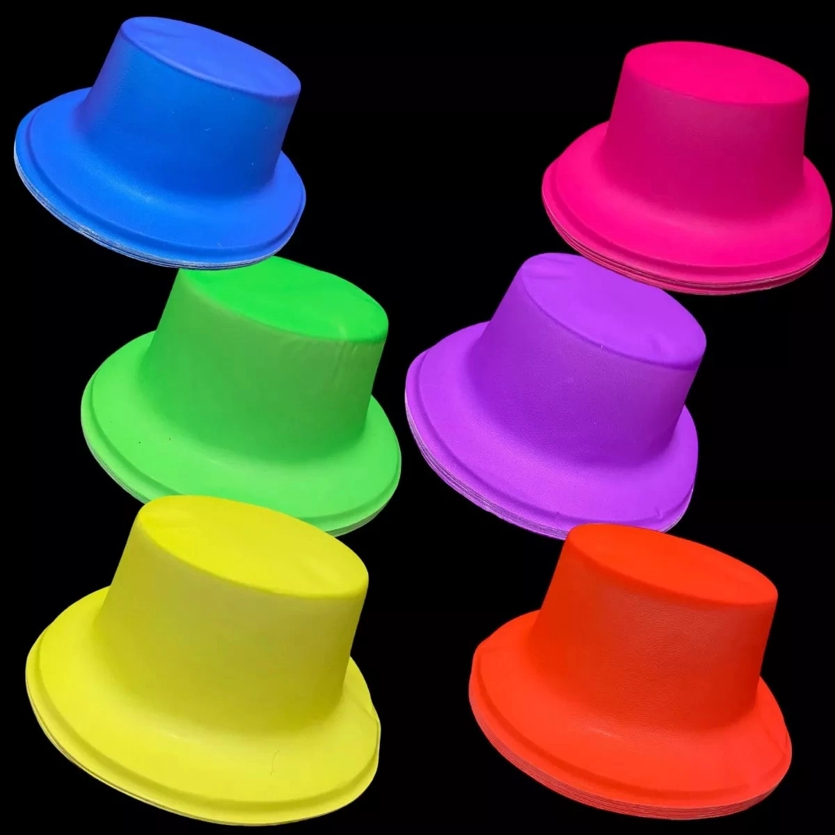 Neon Partisi Sarı Renk Plastik Fötr Şapka Neon Partisi Sarı Renk Plastik Fötr Şapka