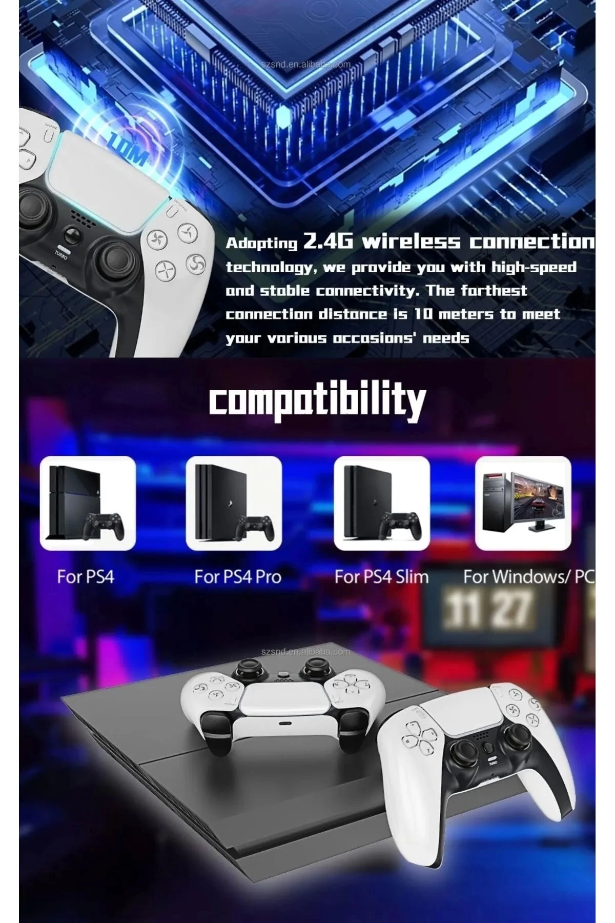 P4 Plus Bluetooth Titreşimli Ps4/ps5 Uyumlu Pc Telefon Joystick Kablosuz Oyun Kolu P4 Plus Bluetooth Titreşimli Ps4/ps5 Uyumlu Pc Telefon Joystick Kablosuz Oyun Kolu