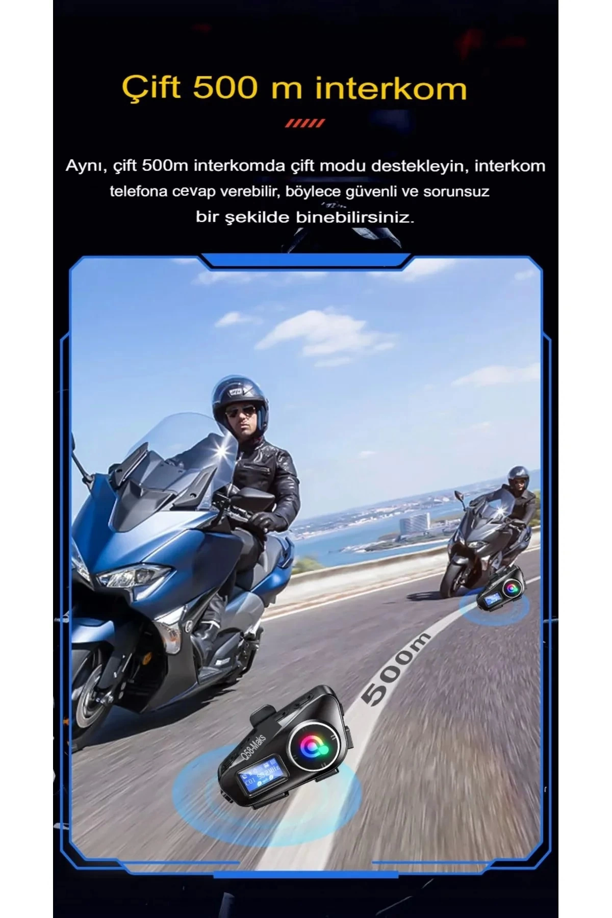 Q58-max Radyolu 2 Kişi Bağlantılı Bluetooth Kask Kulaklık Ekranlı Fenerli Müzik Ve Telsiz Intercom Q58-max Radyolu 2 Kişi Bağlantılı Bluetooth Kask Kulaklık Ekranlı Fenerli Müzik Ve Telsiz Intercom