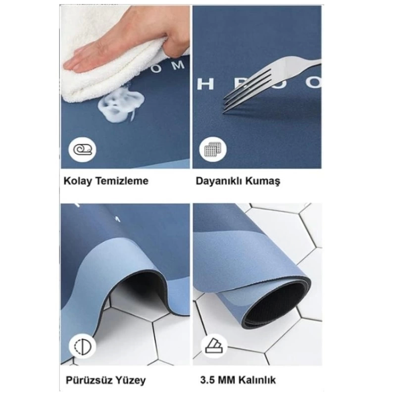 Süper Su Emici Kaymaz Tabanlı Banyo Paspası ( 40*60 )cm Süper Su Emici Kaymaz Tabanlı Banyo Paspası ( 40*60 )cm