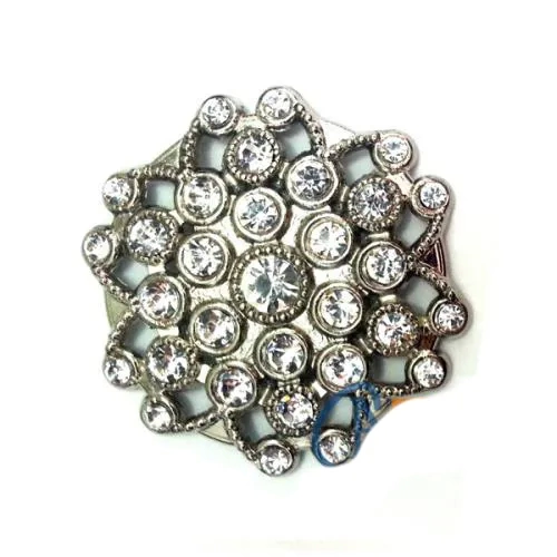 Taşlı Yulak Broş, Sandık Süsü 4,5 Cm - Nikel, 10 Adet
