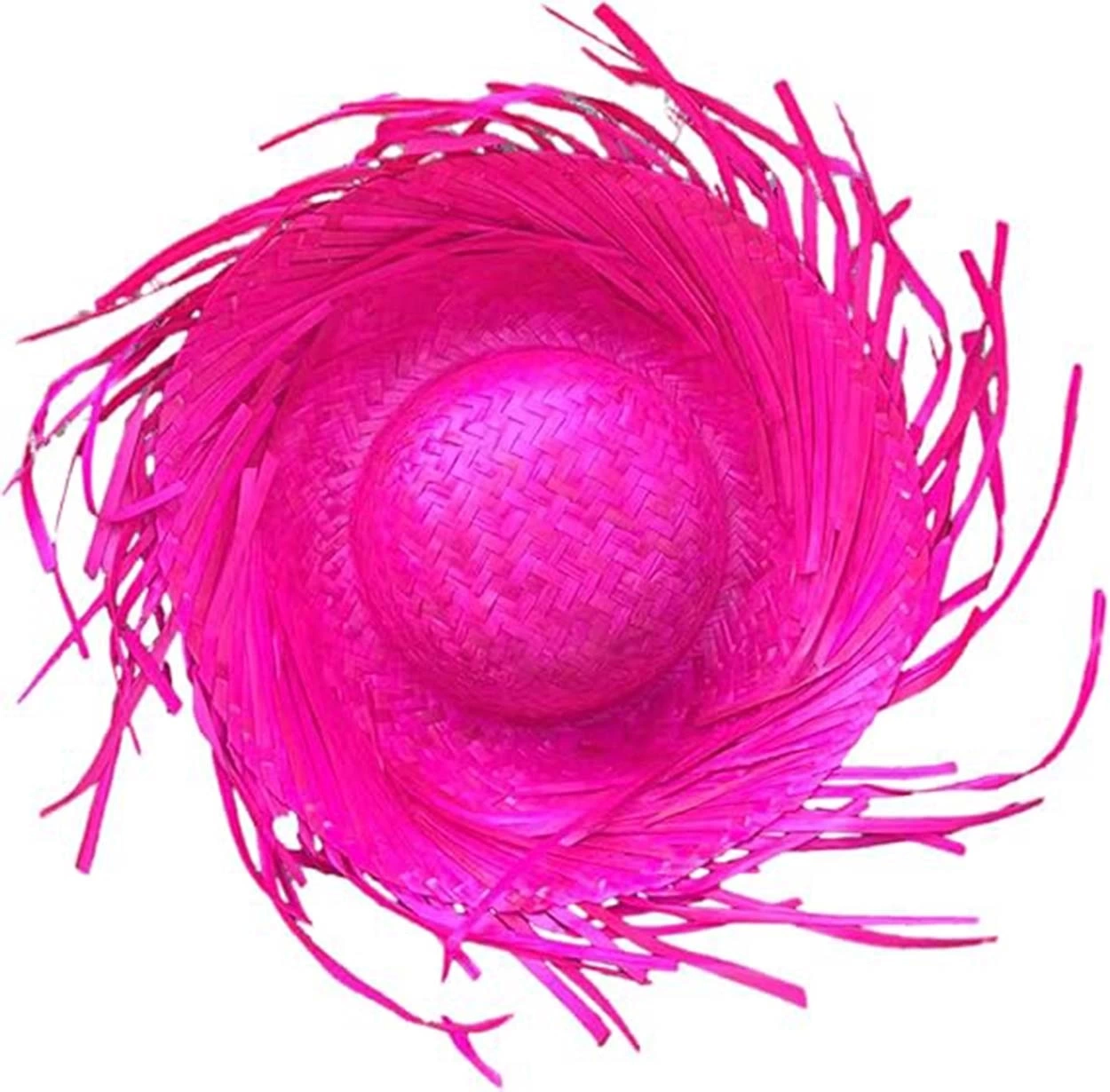 Tropikal Parti Pembe Fuşya Hasır Hawaii Şapkası 13x36 Cm Tropikal Parti Pembe Fuşya Hasır Hawaii Şapkası 13x36 Cm