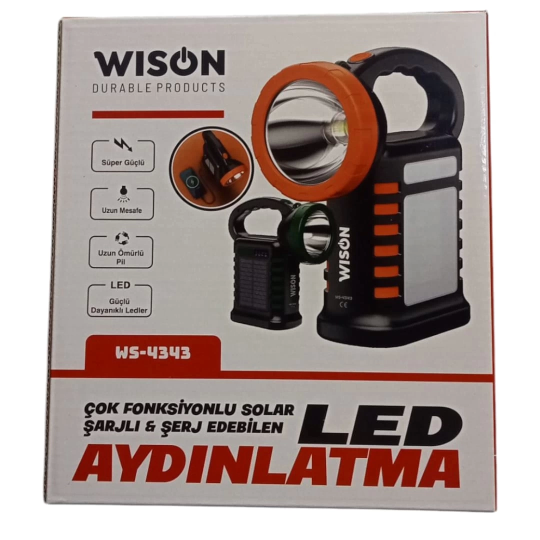 Wıson Ws-4343 Çok Fonksiyonlu Solar Şarjlı Powerbanklı Kamp Lambası Wıson Ws-4343 Çok Fonksiyonlu Solar Şarjlı Powerbanklı Kamp Lambası