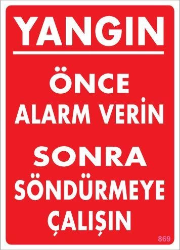Yangın Nasıl Söndürülür Uyarı Levhası 25x35 KOD:869