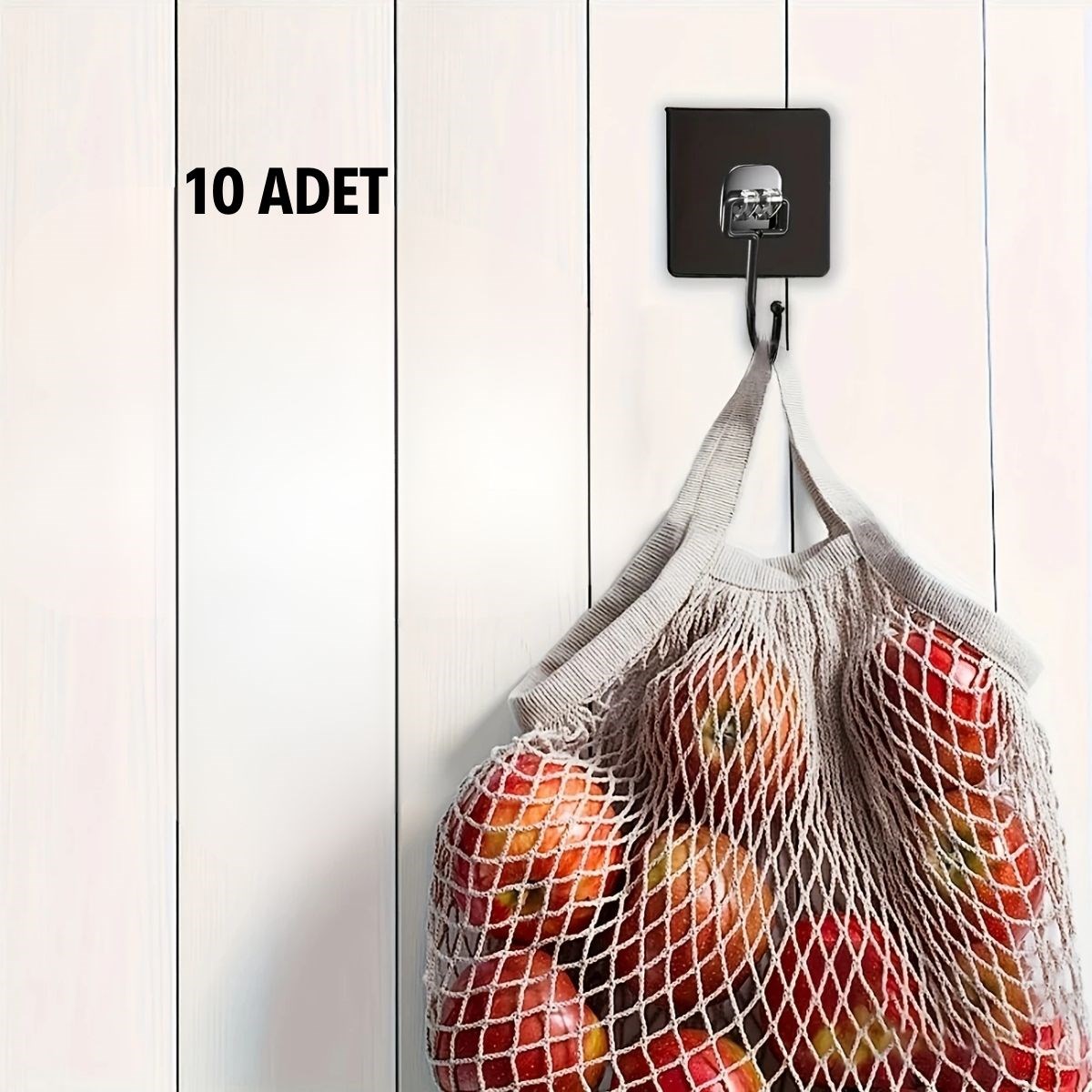 10 Adet Duvara, Dolapa Yapışan Güçlü Yapışkanlı Siyah Duvar Askısı (5271) 10 Adet Duvara, Dolapa Yapışan Güçlü Yapışkanlı Siyah Duvar Askısı (5271)