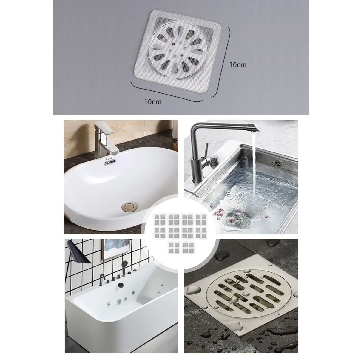 10'lu Banyo ve Mıutfak Lavabo Koku Önleyici ve Haşere Böcek Önleyici Gider Filtresi (5271) 10'lu Banyo ve Mıutfak Lavabo Koku Önleyici ve Haşere Böcek Önleyici Gider Filtresi (5271)