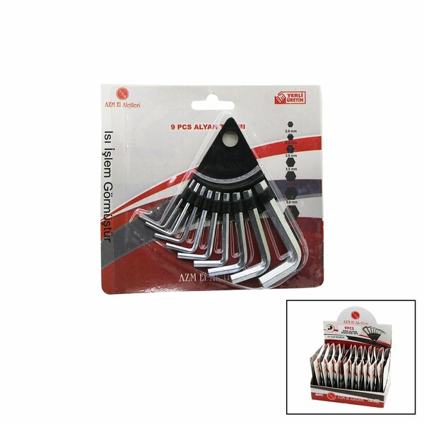 10 PARÇA  KARTLI ALYAN ANAHTAR TAKIM SETİ120MM-NO-1.5-10 (5271)