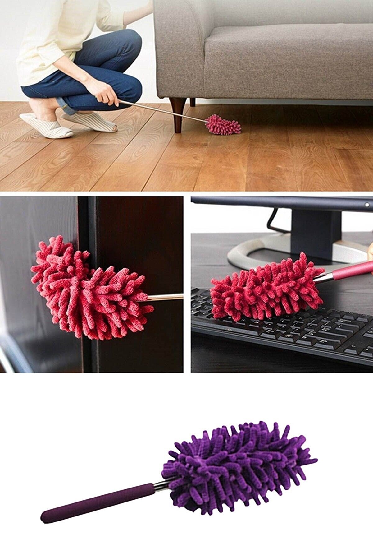 2 li Set Mikrofiber Teleskobik Toz Alma -Antistatik Toz Püskülü Duster (5271) 2 li Set Mikrofiber Teleskobik Toz Alma -Antistatik Toz Püskülü Duster (5271)