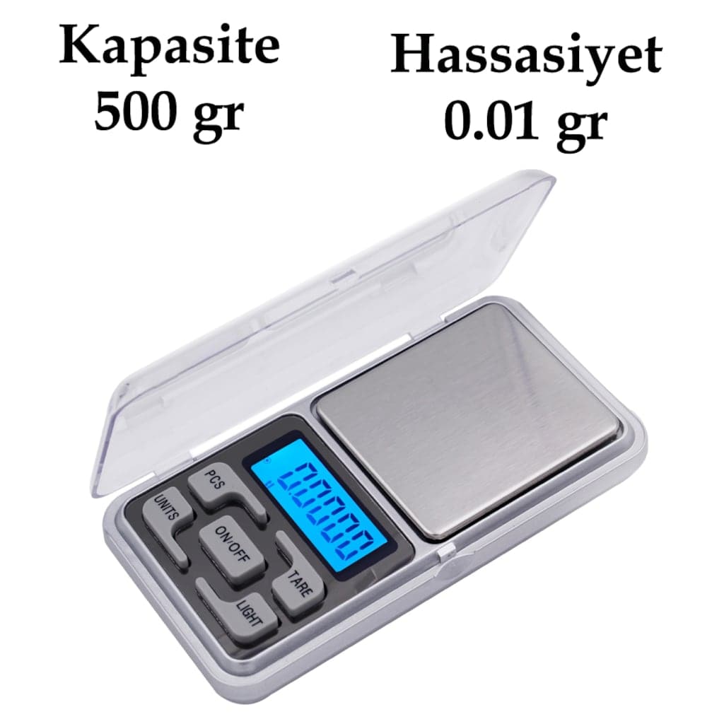 Dijital Hassas Elektronik Kuyumcu Cep Terazisi Tartı 500 gr /  0.1 gr (5271)
