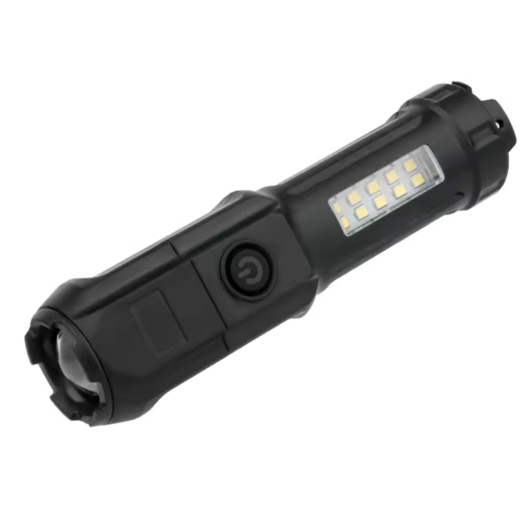 109-B ZOOMLU FLASH ÖZELLİKLİ SMD VE POWER LEDLİ ŞARJLI PLASTİK KASA EL FENERİ (POWERBANK ÖZELLİKLİ) (5271)