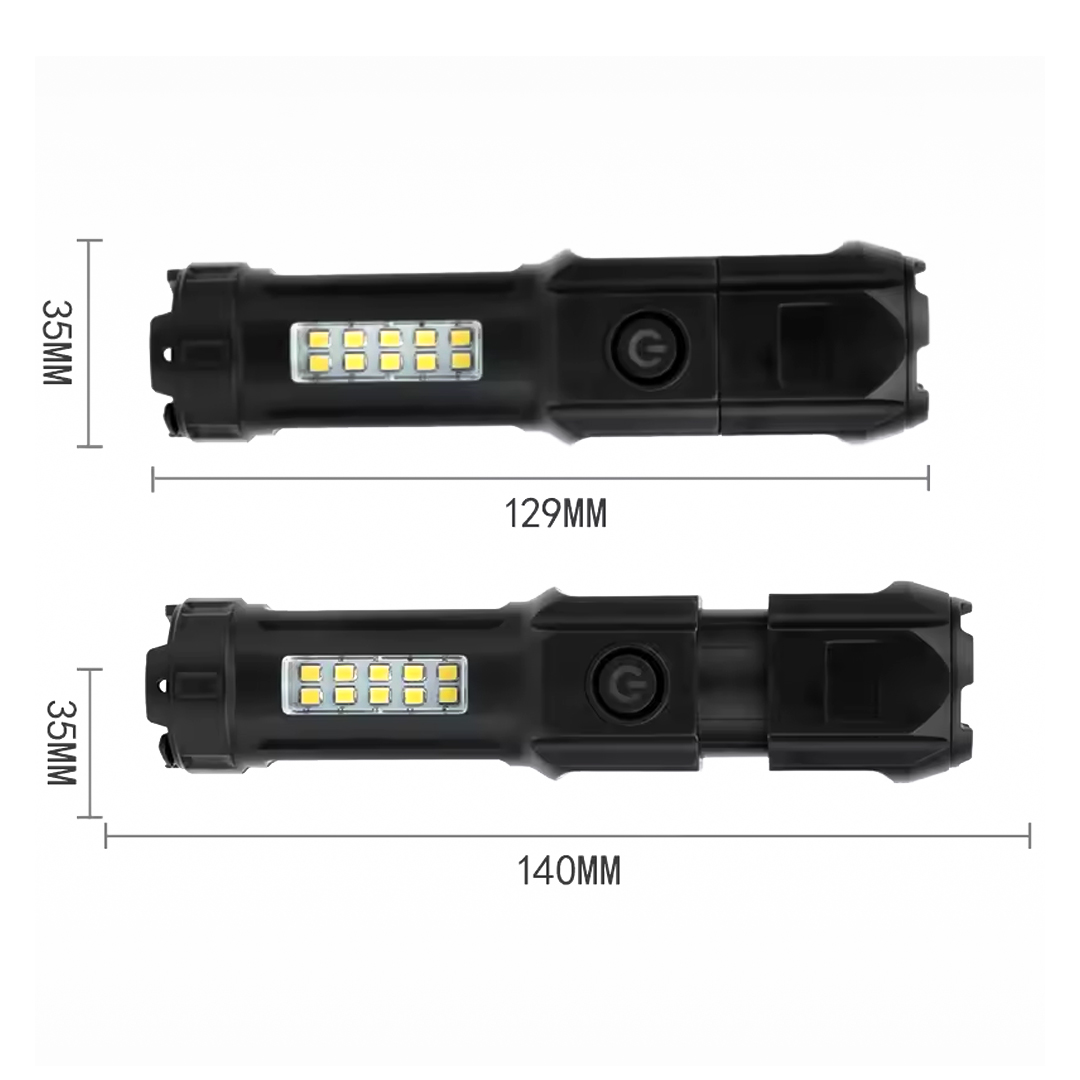 109-B ZOOMLU FLASH ÖZELLİKLİ SMD VE POWER LEDLİ ŞARJLI PLASTİK KASA EL FENERİ (POWERBANK ÖZELLİKLİ) (5271)