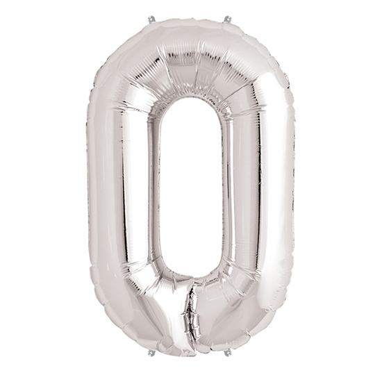 0 Rakam Folyo Balon Gümüş  40 inç (5271)