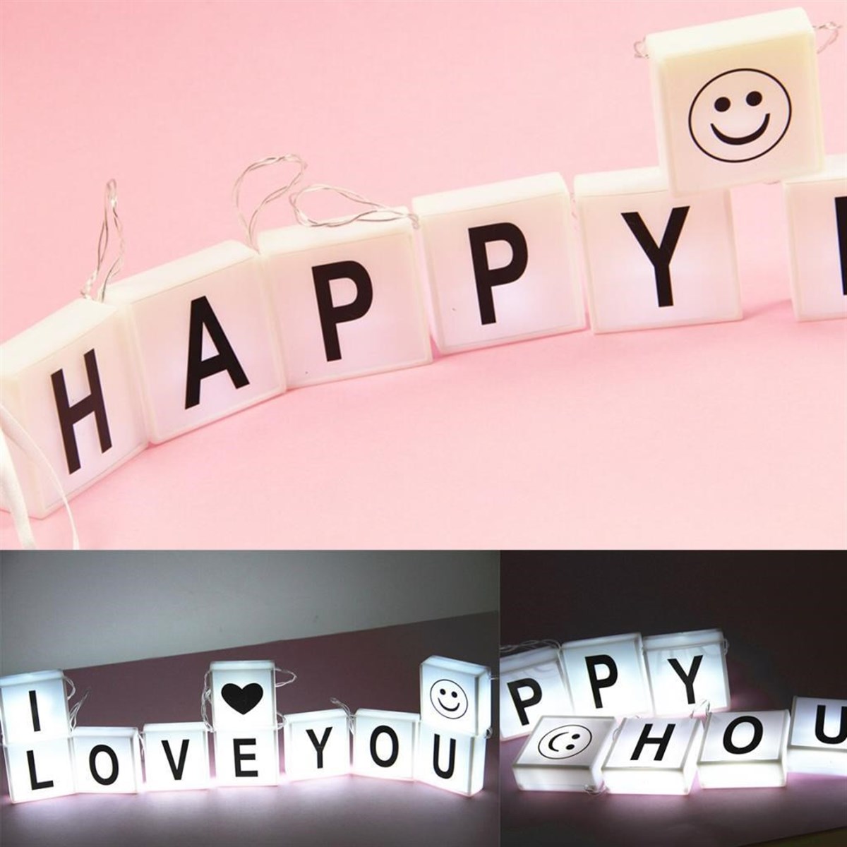 10'lu Lightbox Işıklı Harf Mesaj Panosu Dekoratif Harf Işık Zinciri (5271) 10'lu Lightbox Işıklı Harf Mesaj Panosu Dekoratif Harf Işık Zinciri (5271)