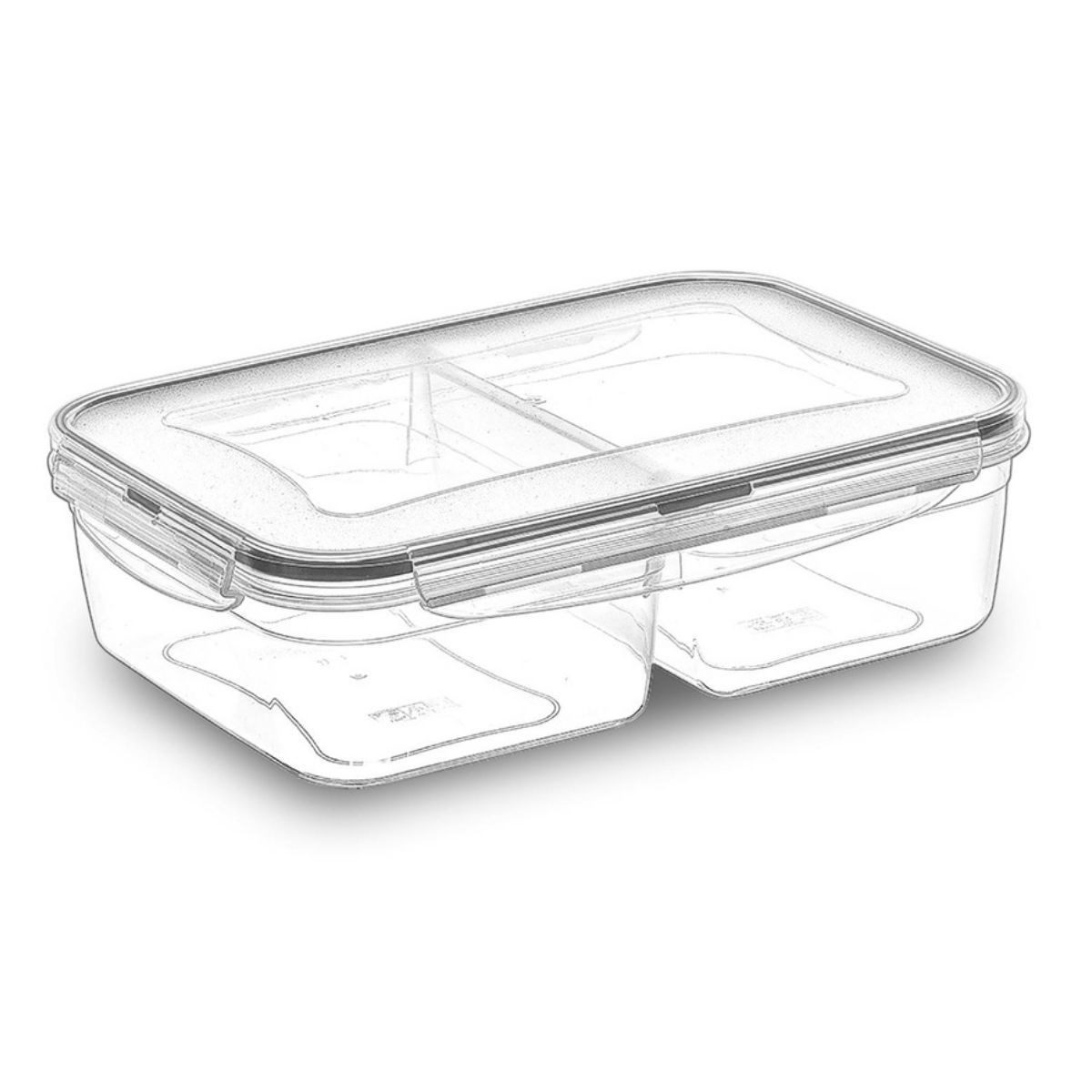 2 Bölmeli 1+1 Litre Kilitli Kapaklı Erzak Saklama Kabı LC-525 (5271)
