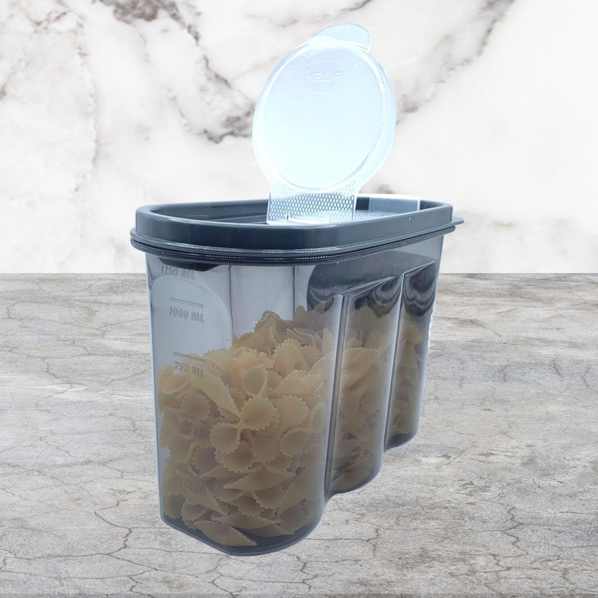 2 Kapaklı Ölçekli Erzak Saklama Kabı - 1,2 Litre - SA930 (5271)