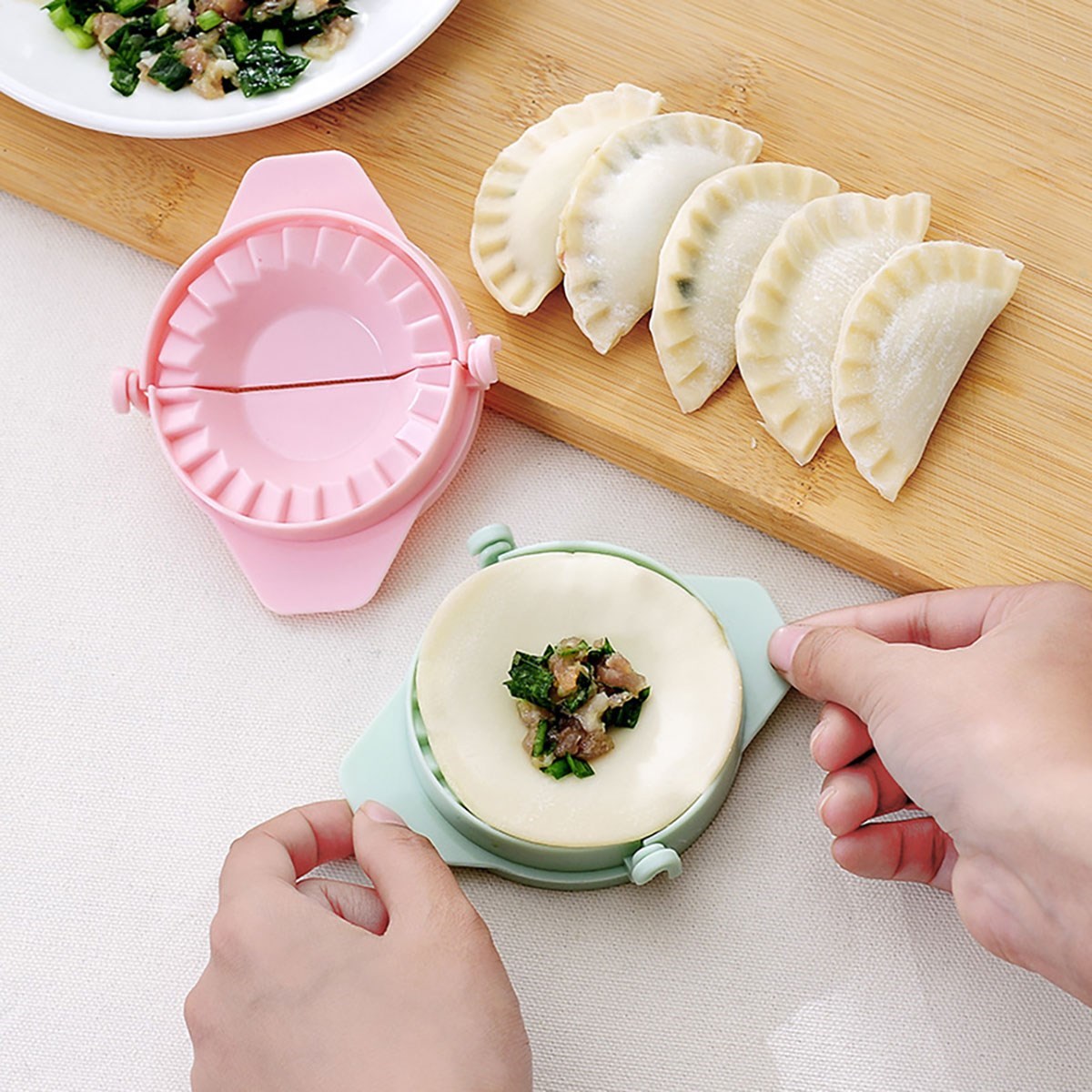 3&apos;lü Çiğ börek kurabiye Hamur İşi Ravioli Kesme Kalıbı Aparatı (5271)