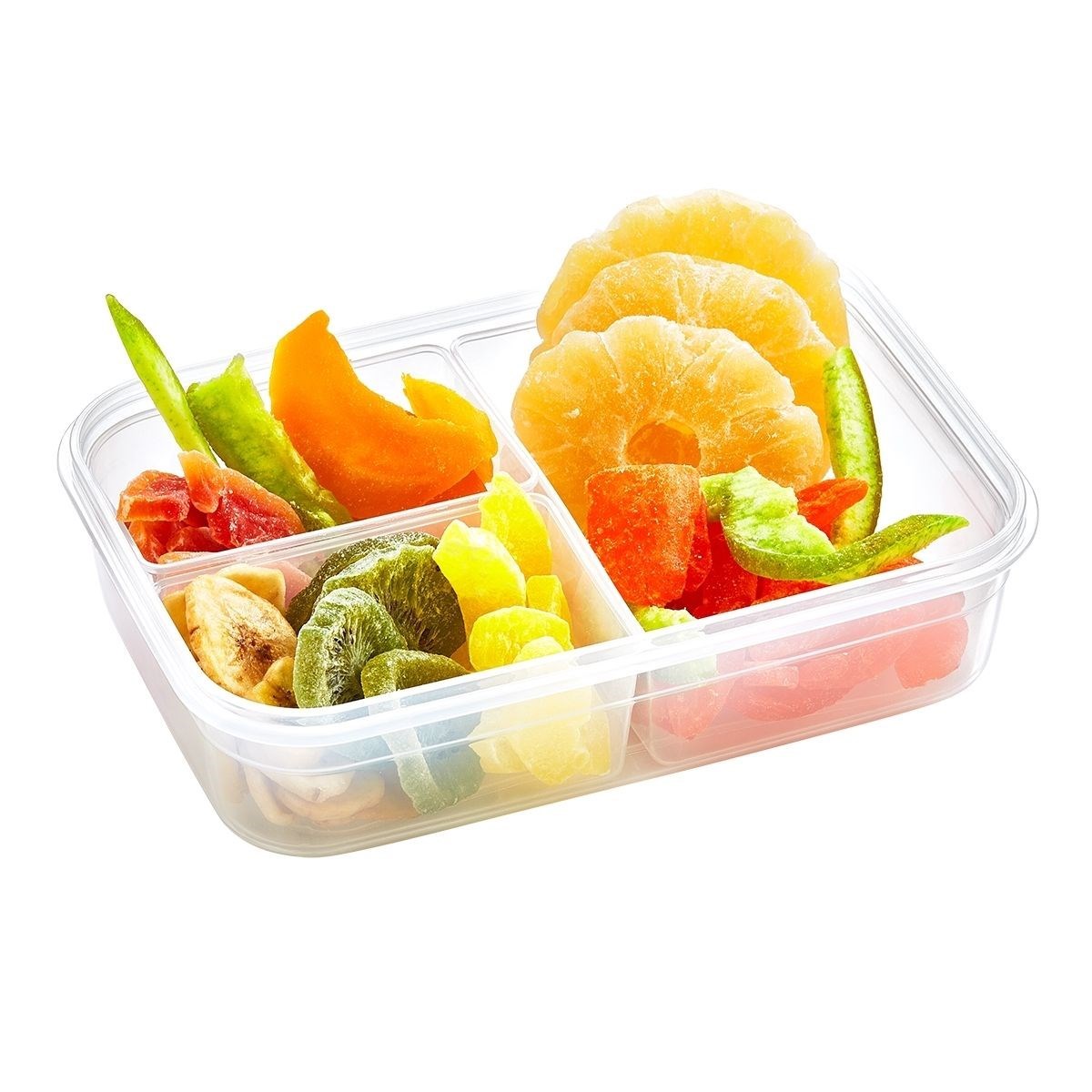 3 Bölmeli Kilitli Kapaklı 1 Litre Erzak Saklama Kabı LC-510 (5271)