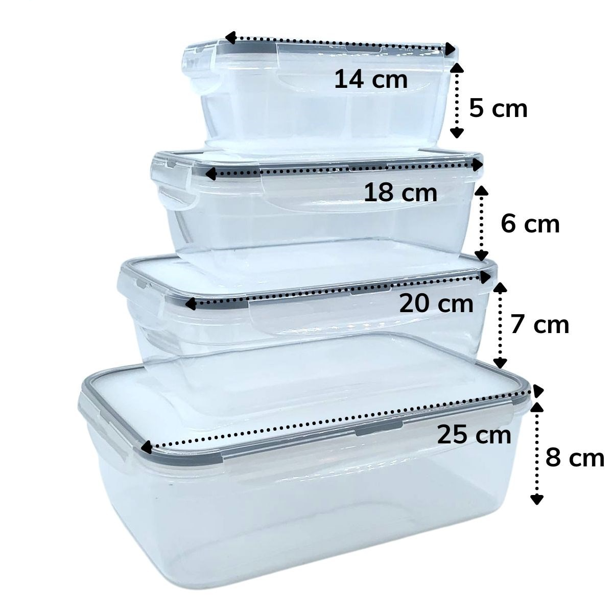 4'lü İç İçe Sızdırmaz Contalı Kilitli Kapaklı Plastik Erzak Saklama Kapları LC315 (5271) 4'lü İç İçe Sızdırmaz Contalı Kilitli Kapaklı Plastik Erzak Saklama Kapları LC315 (5271)