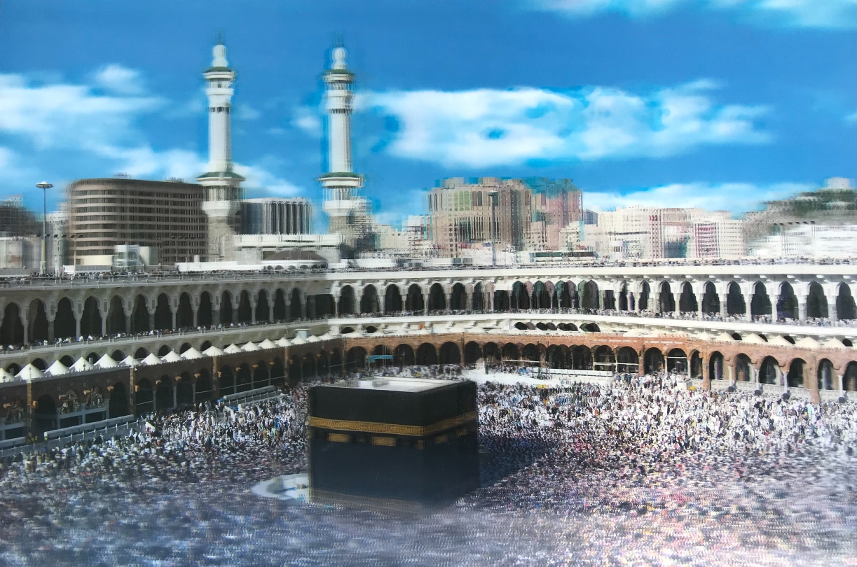 5D Elmas Boyama Ekstra Çözünürlüğe Sahip Kabe Resmi Mekke Tablosu 40x60 cm (5271)