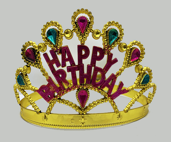 Altın Renk Happy Birthday Yazılı Doğum Günü Tacı 60 cm (5271)