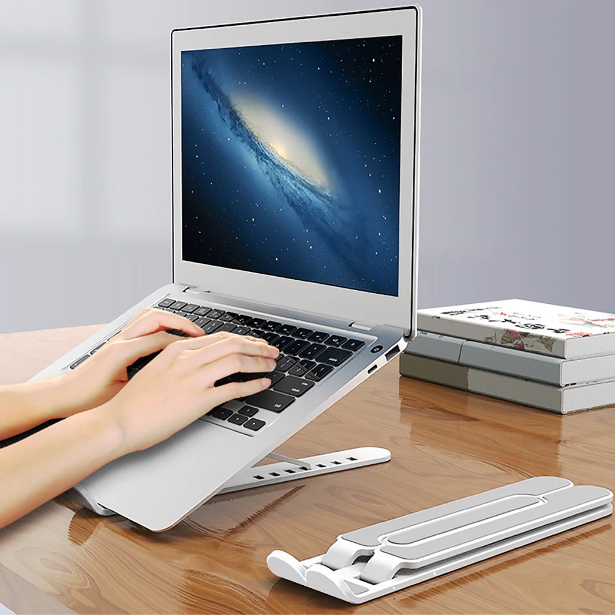 Ayarlanabilir Plastik Dizüstü Destek Tabanı Katlanabilir Taşınabilir Laptop Sehpası Yükseltici (5271)