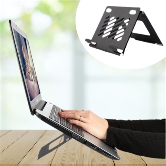 Ayarlanabilir Metal Dizüstü Destek Tabanı Katlanabilir Taşınabilir Laptop Sehpası Standı (5271)