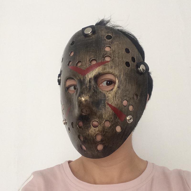 Bakır Renk Kırmızı Çizgili Tam Yüz Hokey Jason Maskesi Hannibal Maskesi (5271) Bakır Renk Kırmızı Çizgili Tam Yüz Hokey Jason Maskesi Hannibal Maskesi (5271)