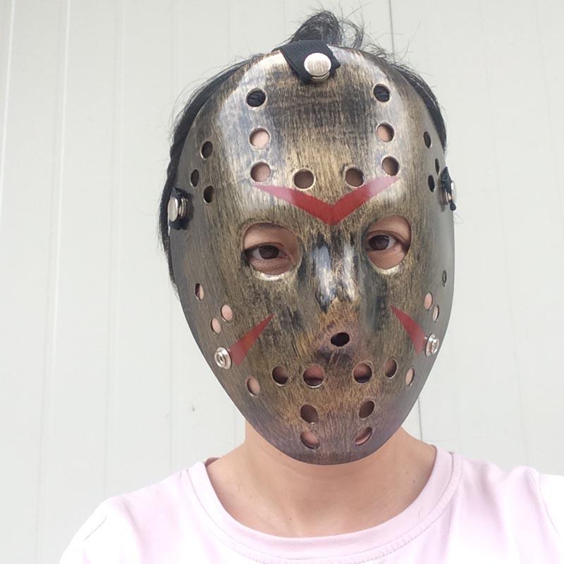 Bakır Renk Kırmızı Çizgili Tam Yüz Hokey Jason Maskesi Hannibal Maskesi (5271) Bakır Renk Kırmızı Çizgili Tam Yüz Hokey Jason Maskesi Hannibal Maskesi (5271)