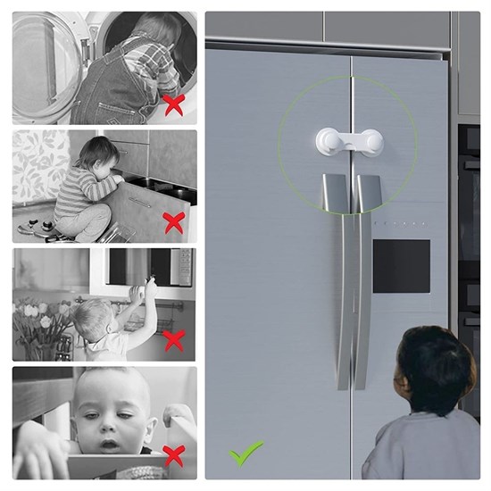 Bebek Çocuk Güvenliği Çekmece ve Dolap İçin Kendiliğinde Yapışkanlı Vidasız Kapak Kilidi (5271) Bebek Çocuk Güvenliği Çekmece ve Dolap İçin Kendiliğinde Yapışkanlı Vidasız Kapak Kilidi (5271)