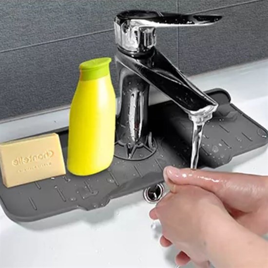 Lavabo İçin Silikon Esnek Mat Musluk Sapı Damlama Tutucu Raf Mutfak Tezgahı Sıçrama Koruma (5271) Lavabo İçin Silikon Esnek Mat Musluk Sapı Damlama Tutucu Raf Mutfak Tezgahı Sıçrama Koruma (5271)