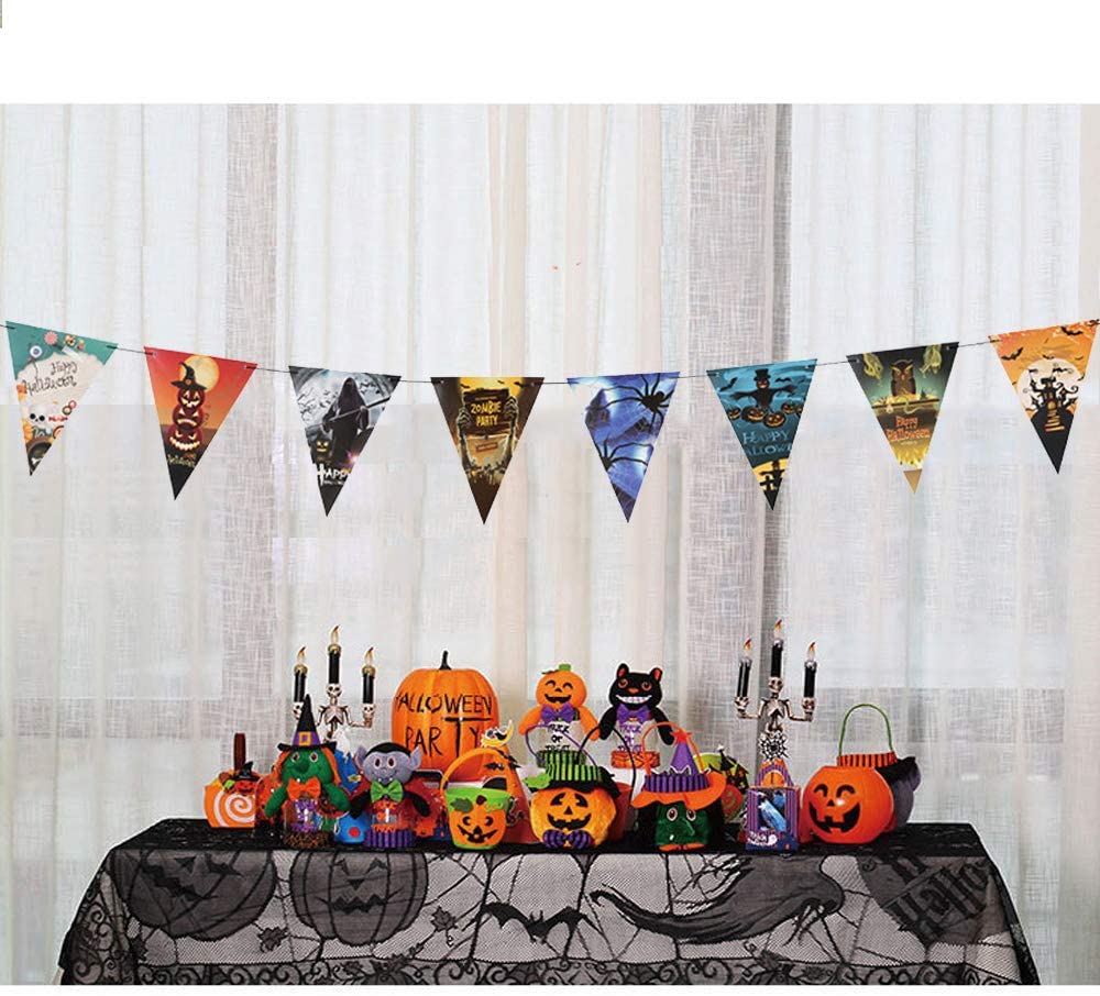 Cadılar Bayramı Halloween Flama Bayrak Banner Süs 8 li 3 Metre (5271)