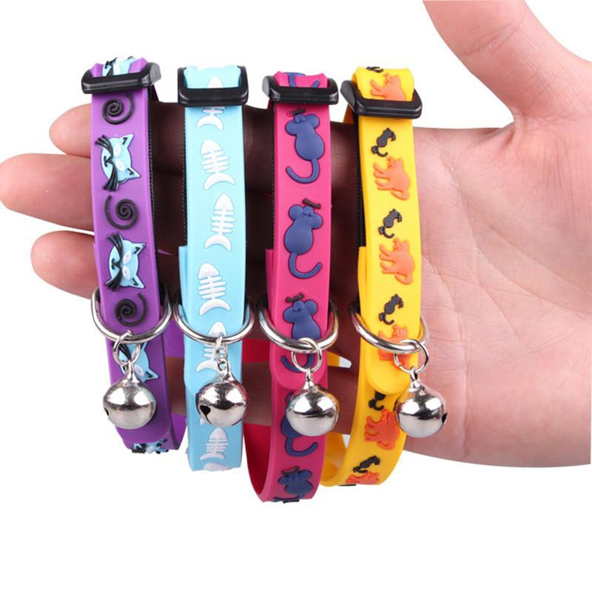 Çıngıraklı Zilli Sevimli Renkli Slikon Kedi Köpek Boyun Tasması (5271)