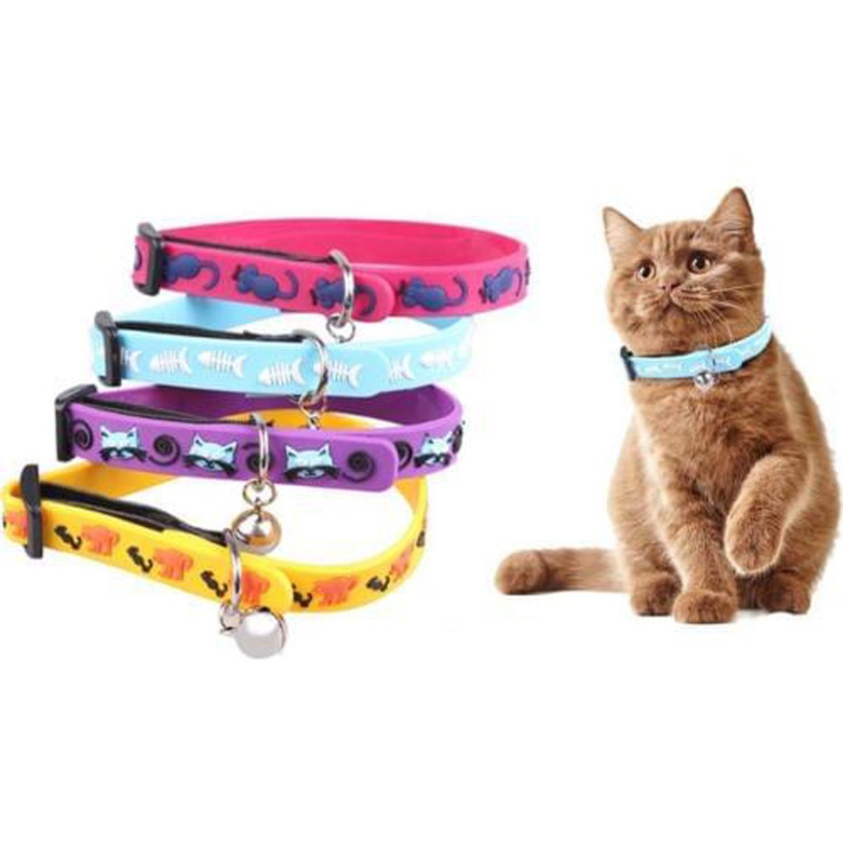 Çıngıraklı Zilli Sevimli Renkli Slikon Kedi Köpek Boyun Tasması (5271) Çıngıraklı Zilli Sevimli Renkli Slikon Kedi Köpek Boyun Tasması (5271)