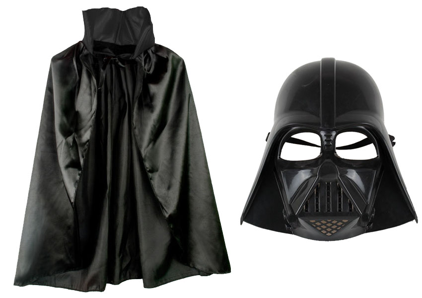 Çocuk Boy Yıldız Savaşları Star Wars Darth Vadet Maskesi ve 90 cm Pelerin Seti Siyah (5271)