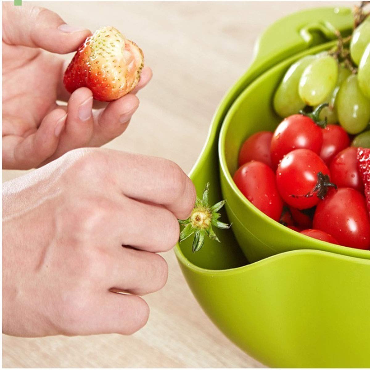 Çok Amaçlı 360 Derece Dönebilir Pratik Hazneli Mutfak Süzgeç Elek (5271)