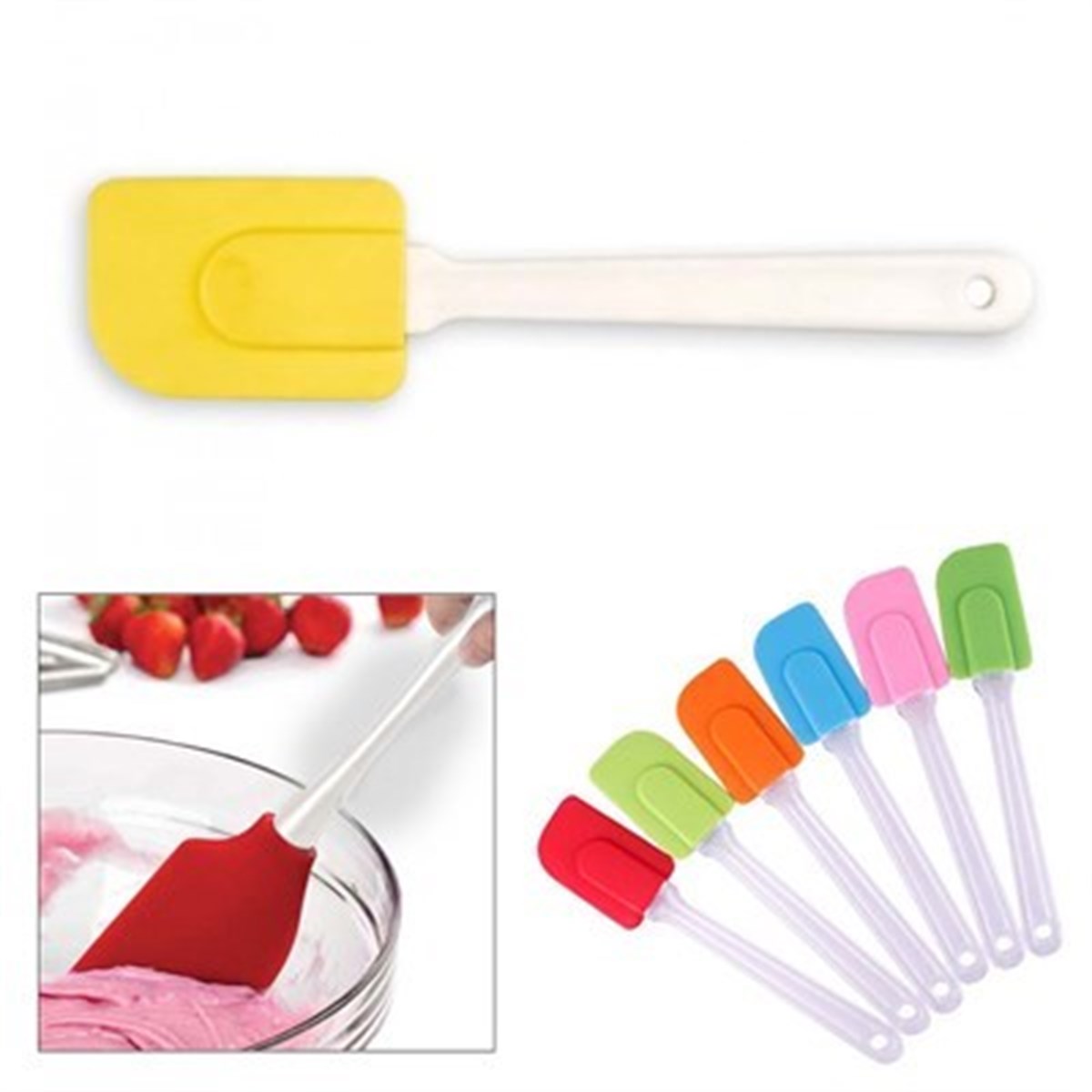 Dekoratif Renkli Silikon Spatula Pratik Sevimli Spatula Kaşık (5271)