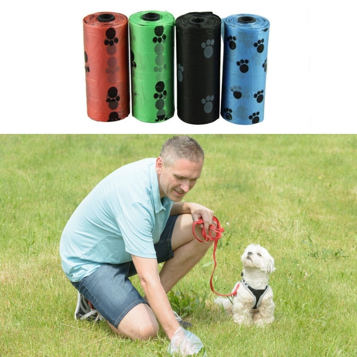 Evcil Hayvanlar Için Pati Desenli Kedi Köpek Kaka Poşeti Torbası (5271)