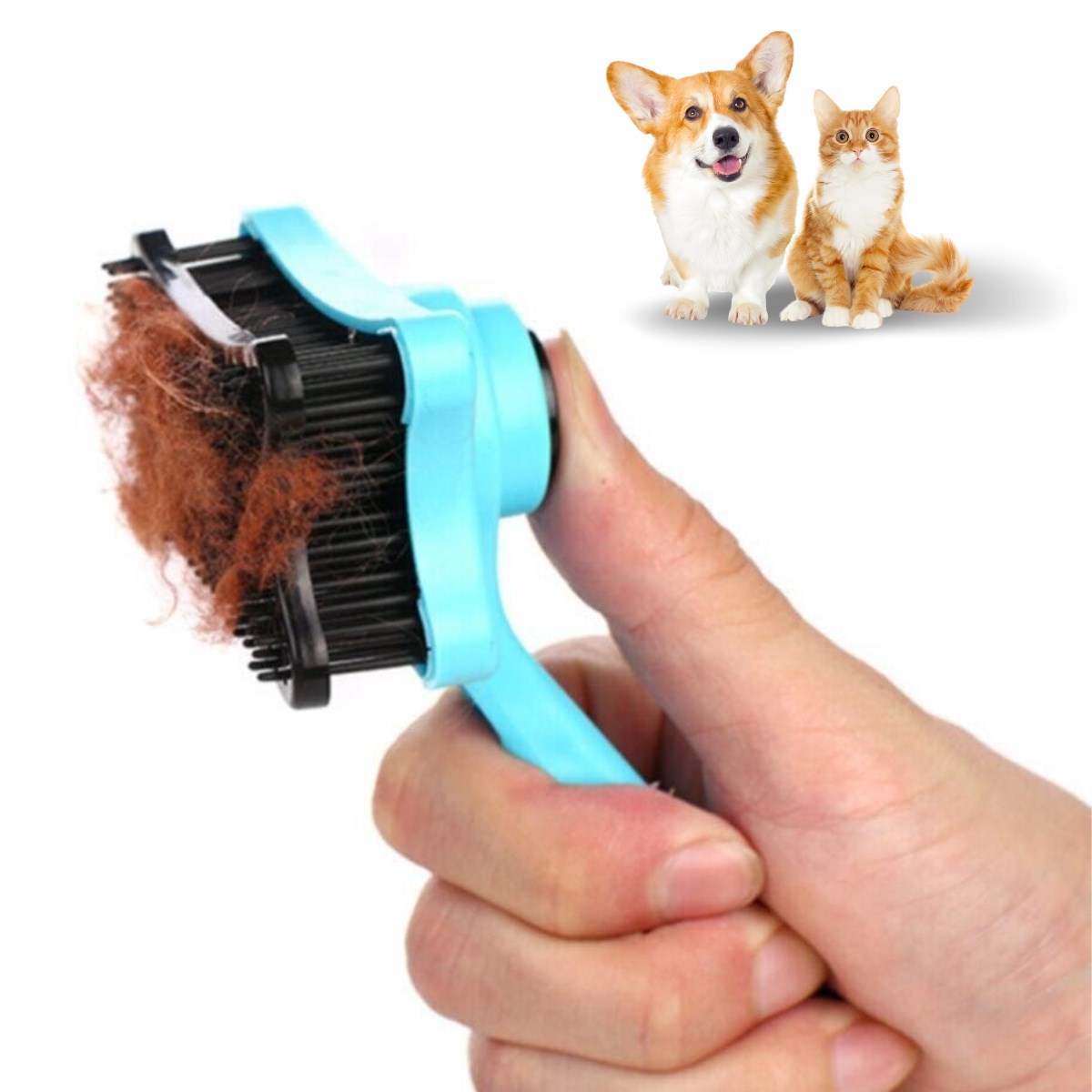 Evcil Hayvan Kedi Köpek Tüy Toplayıcı Otomatik Tuşlu Pet Tarak (5271)