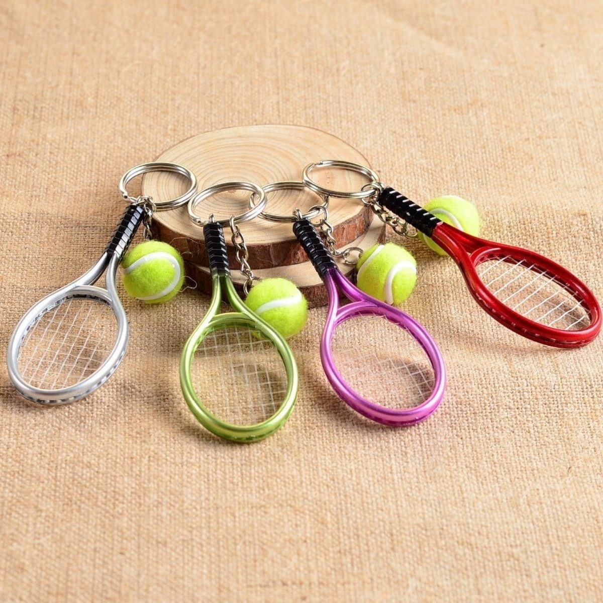 Gerçekçi Tenis Raketi Tasarımlı Şık Anahtarlık Kolye Çanta Süsü Tennis Keychain (5271)