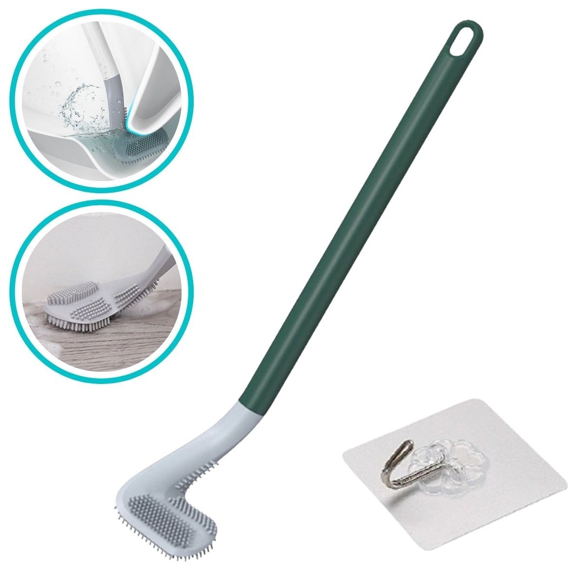 Golf Tasarımlı Silikon WC Klozet Mutfak Temizlik Fırçası Kanca Hediyeli (5271)