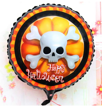 Halloween İskelet Kuru Kafa Folyo Balon 18 inç (5271)