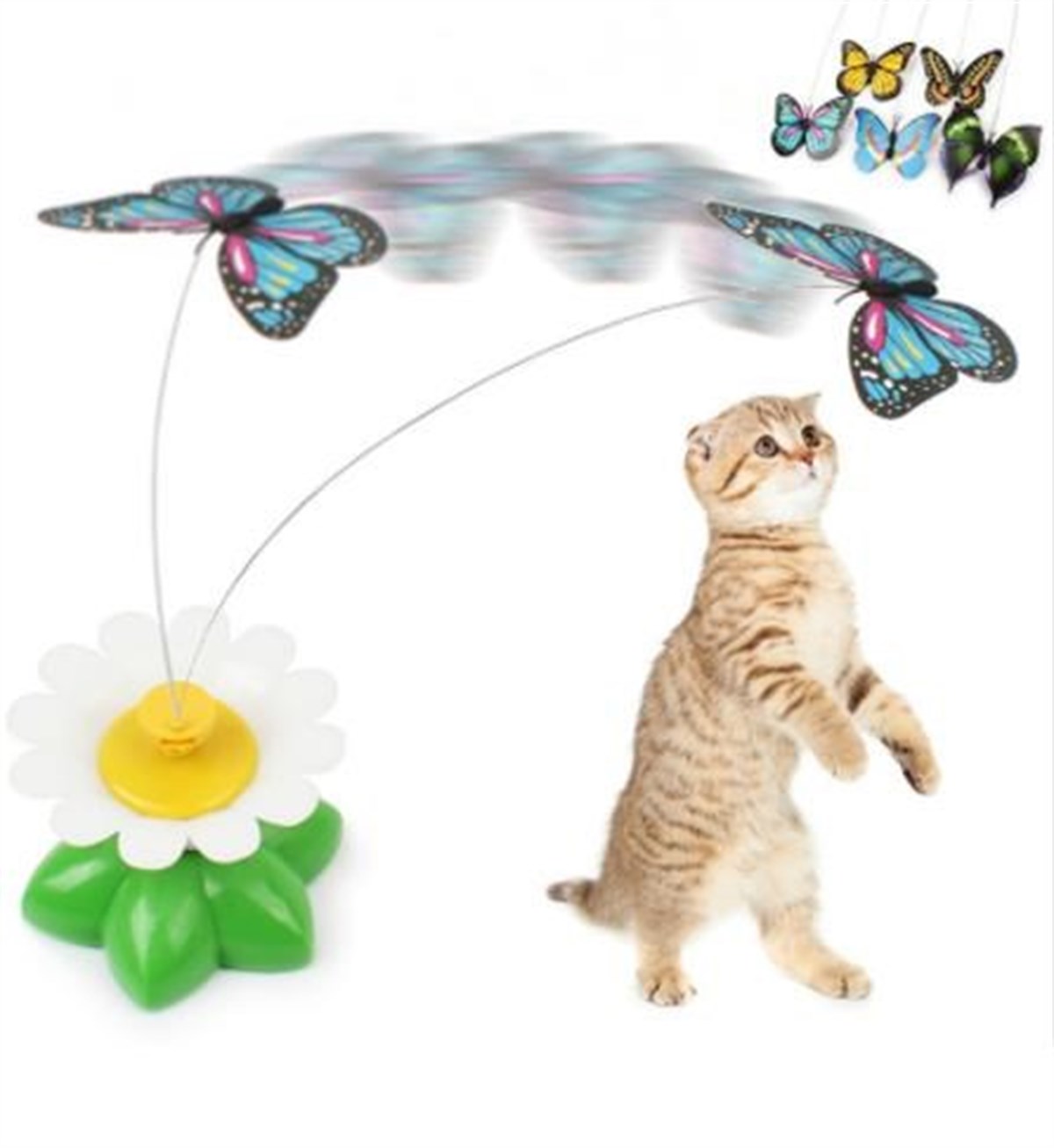 Hareketli Dönen Kelebek - Kedi Oyuncağı ( Pille Çalışır) (5271)