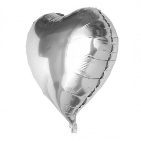 Kalp Balon Folyo Gümüş 60 cm 24 inç (5271)
